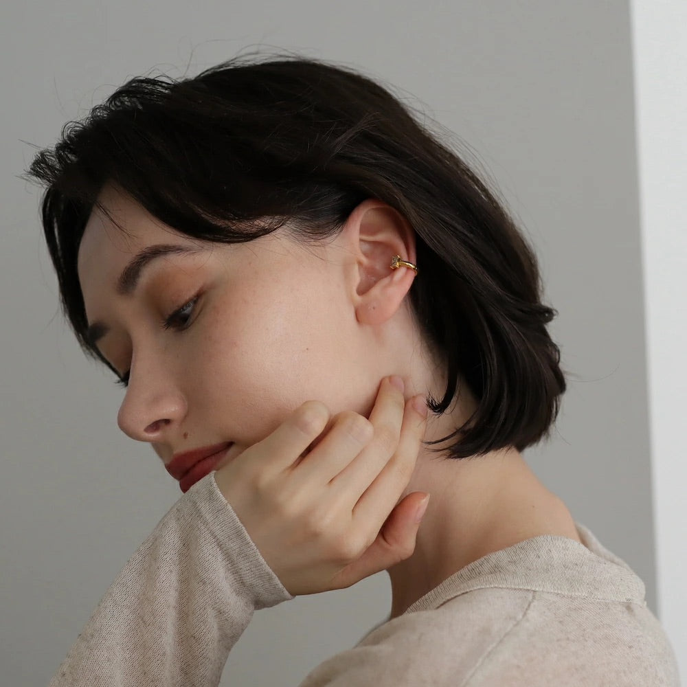 C145 stainless joint square earcuff