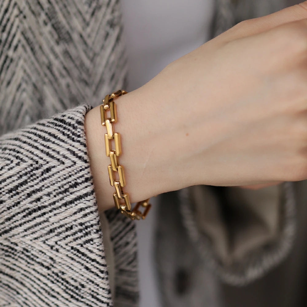 N214 stainless chain oversized bracelet