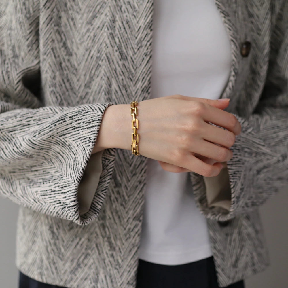 N214 stainless chain oversized bracelet