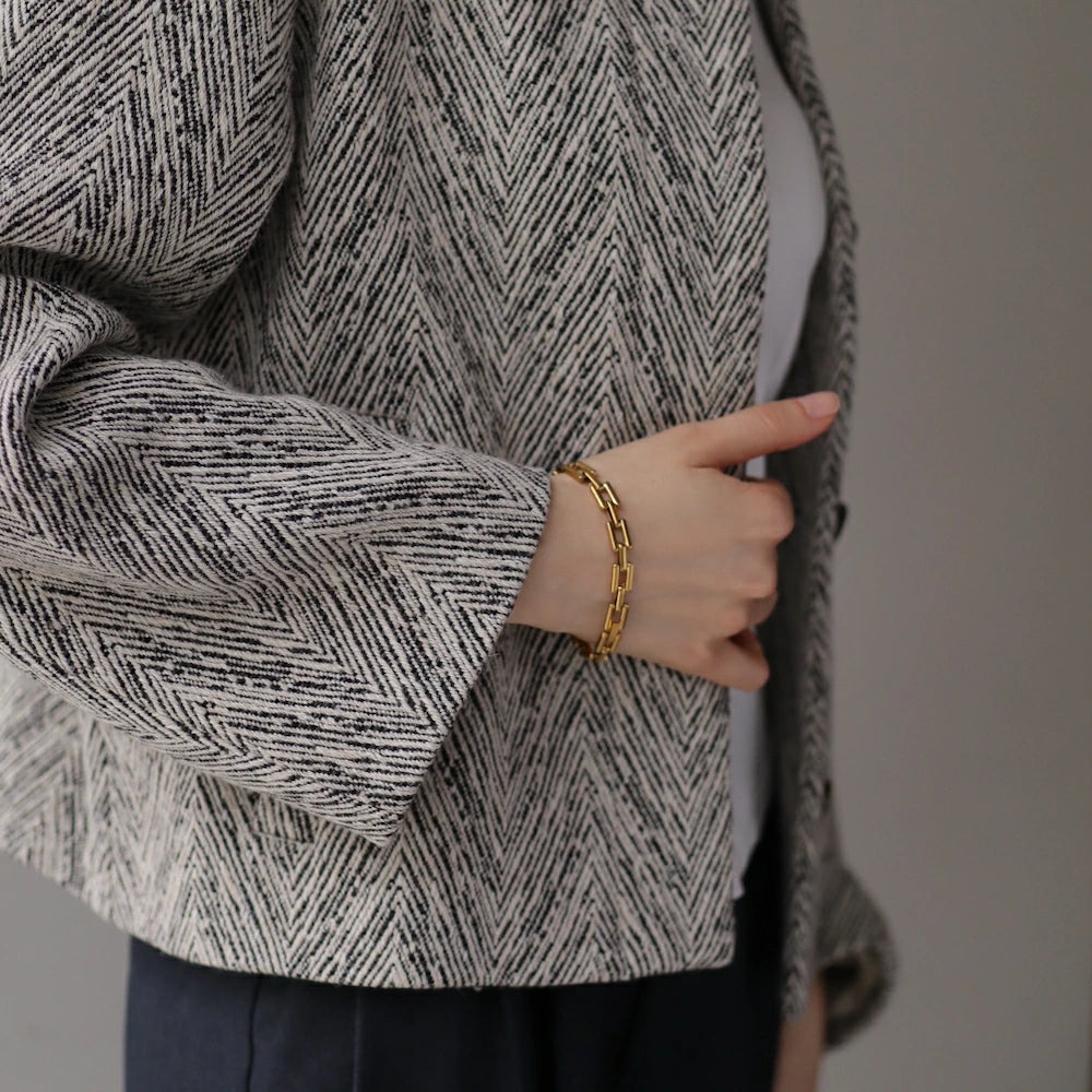N214 stainless chain oversized bracelet