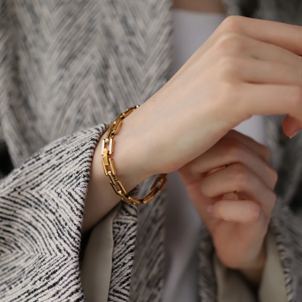 N214 stainless chain oversized bracelet