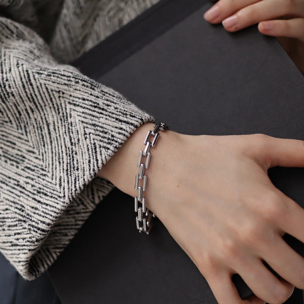 N214 stainless chain oversized bracelet