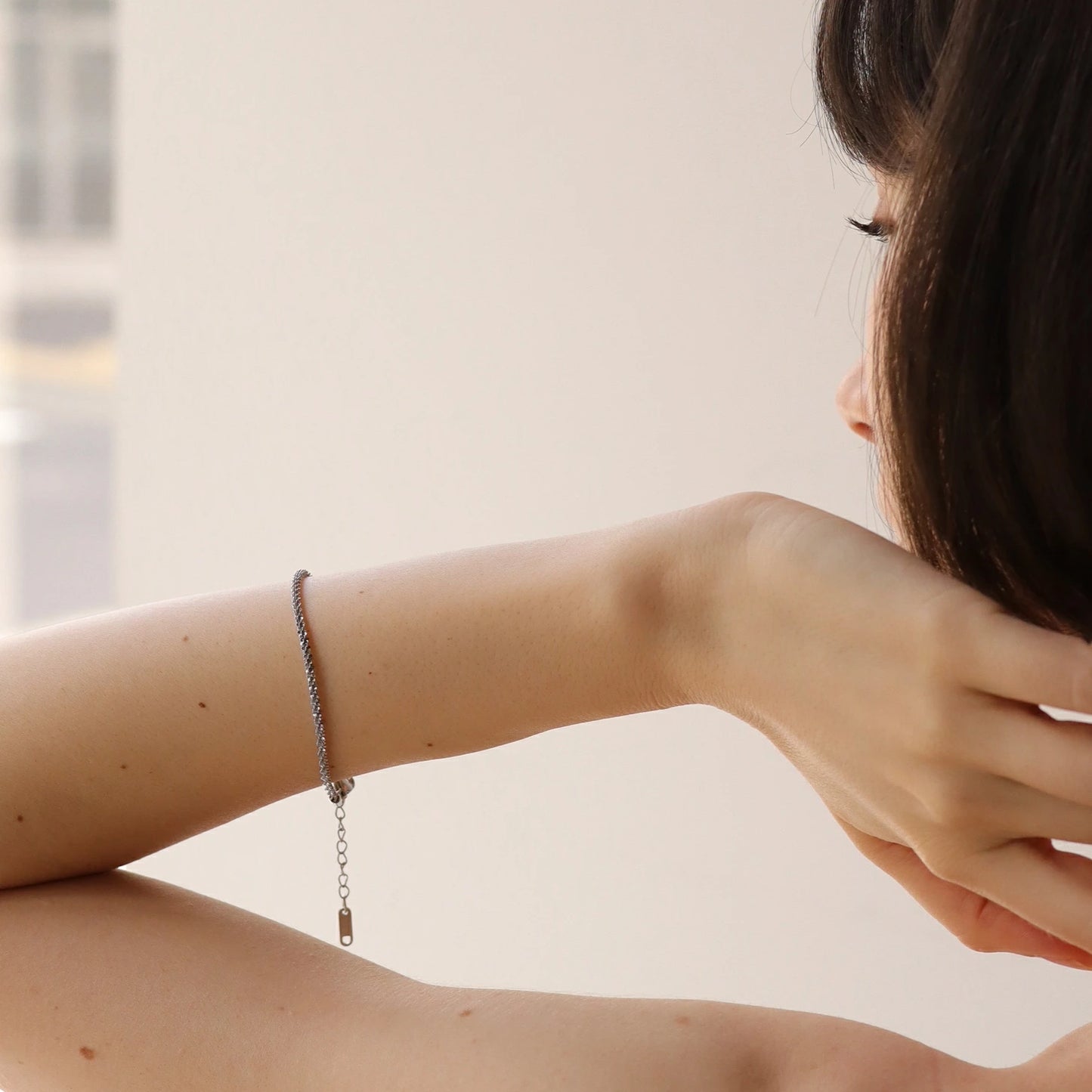 N216 stainless glitter like bracelet