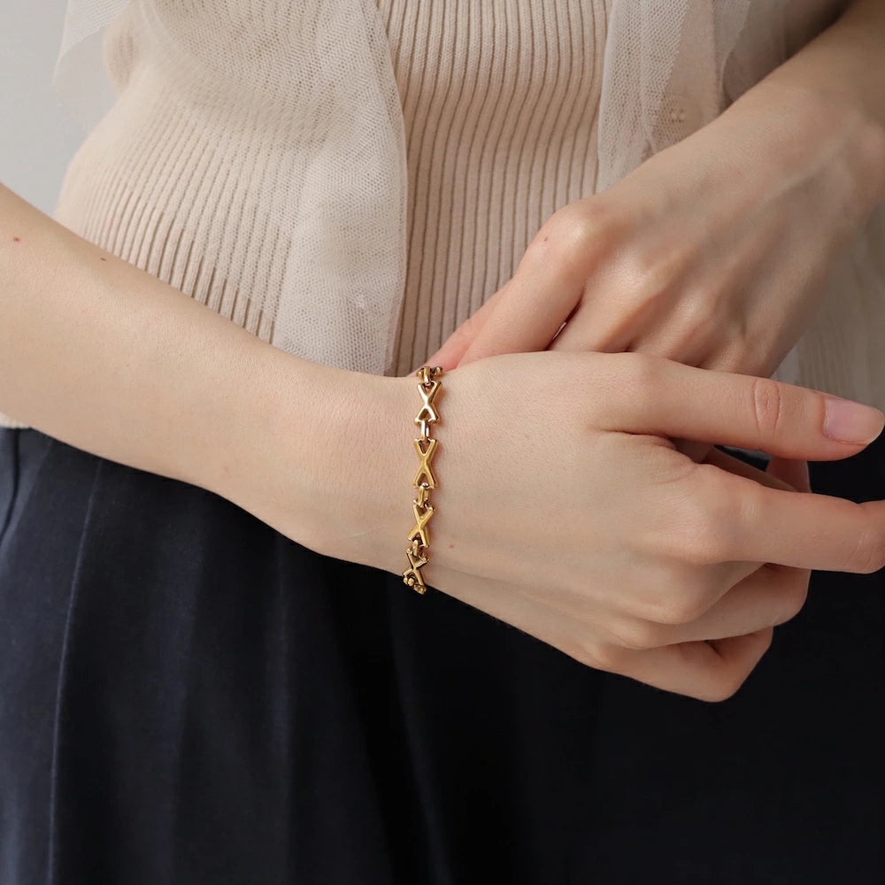 N217 stainless X chain bracelet