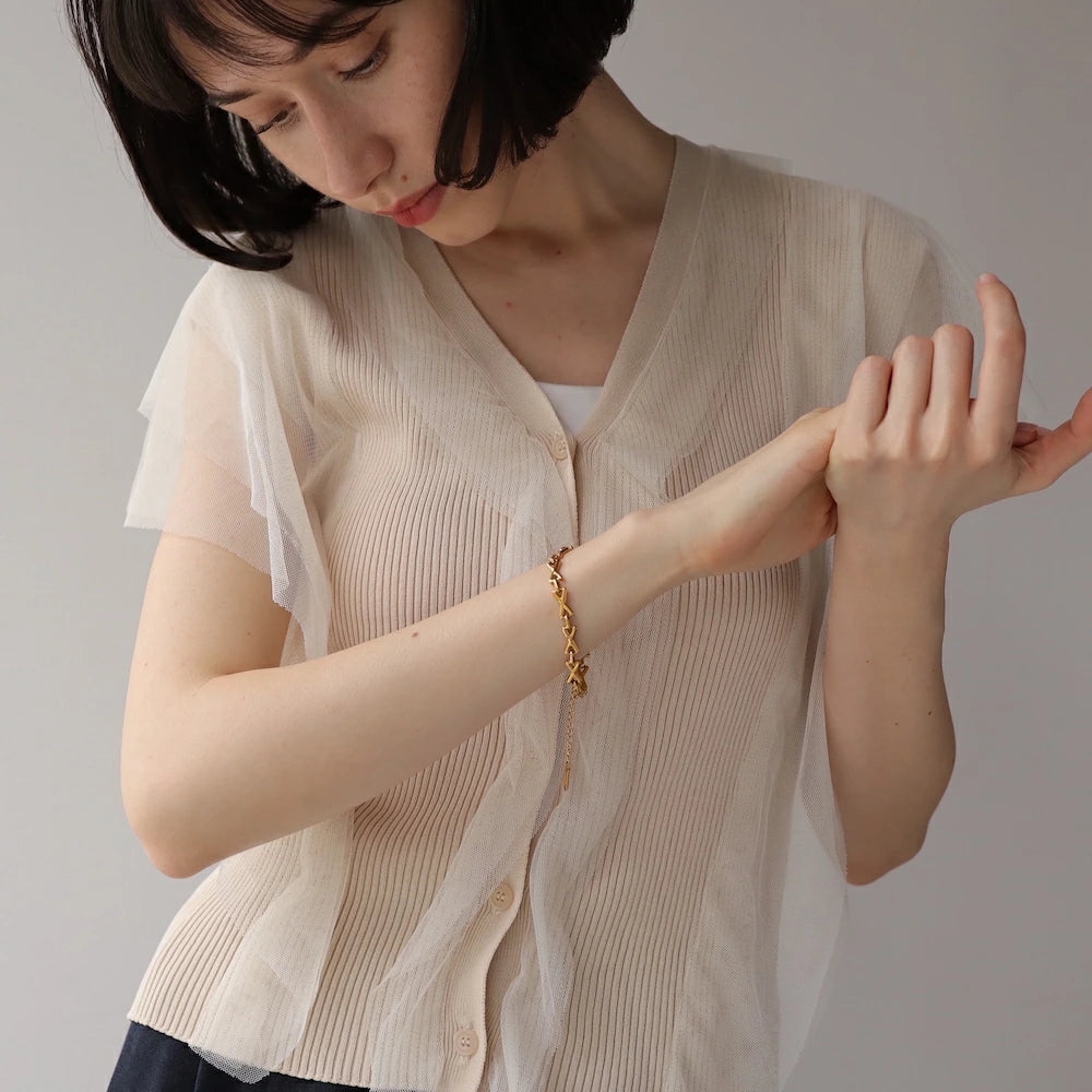 N217 stainless X chain bracelet