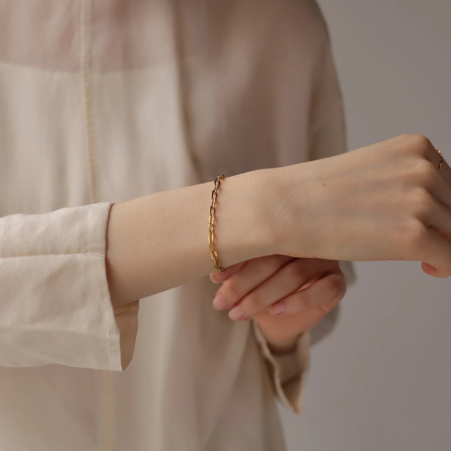 N219 stainless oval chain bracelet
