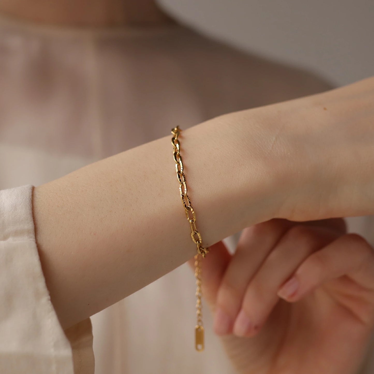 N219 stainless oval chain bracelet