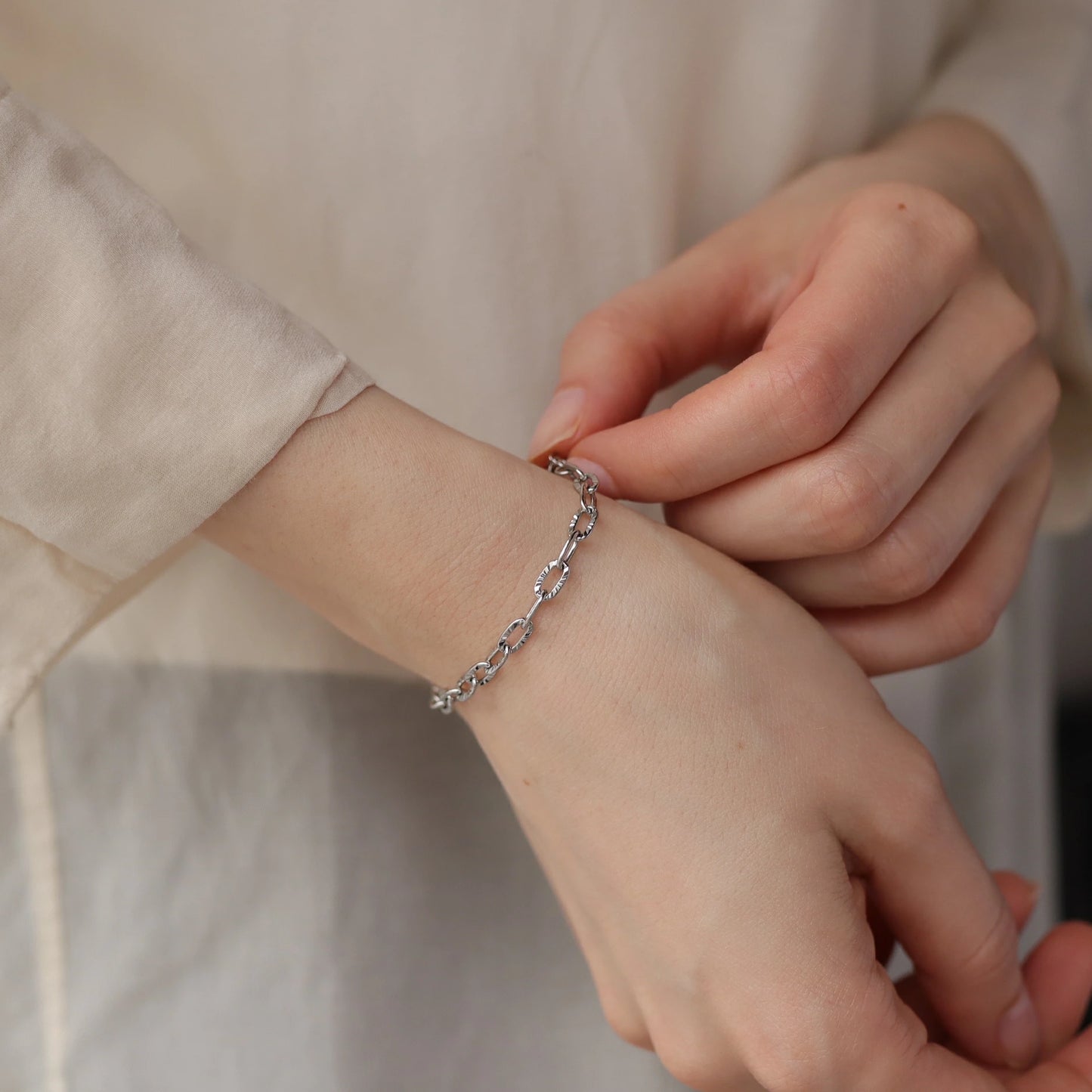 N219 stainless oval chain bracelet