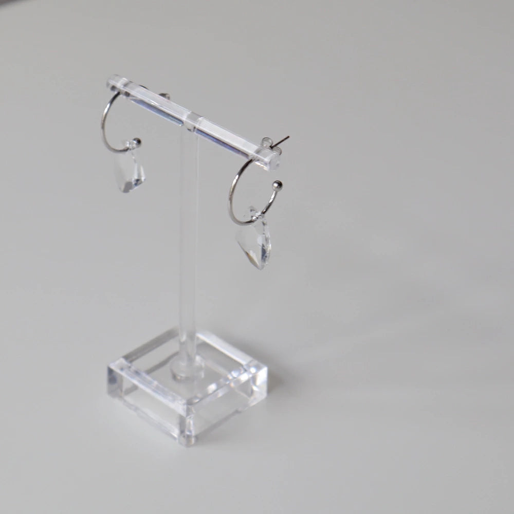 P417 stainless clear charm hoop pierce