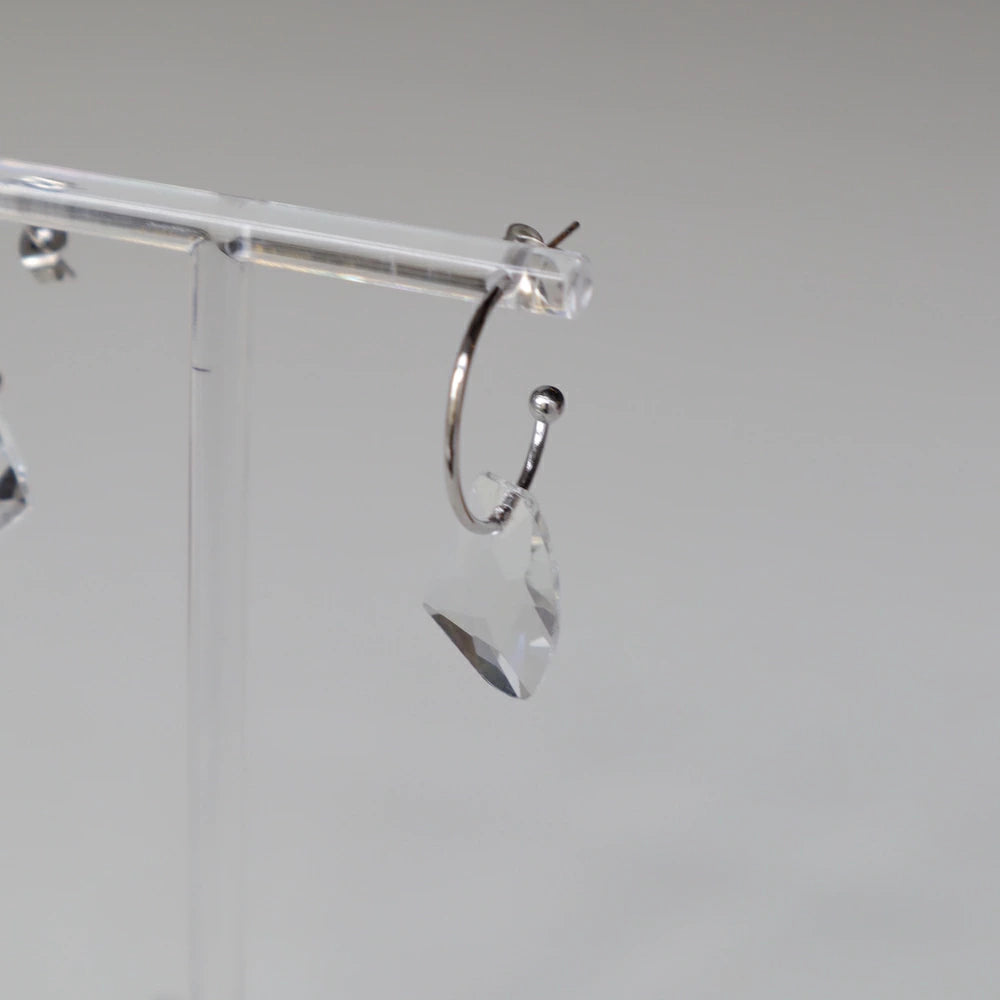 P417 stainless clear charm hoop pierce