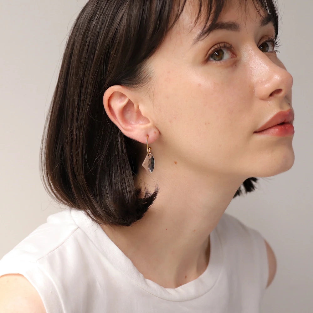 P417 stainless clear charm hoop pierce