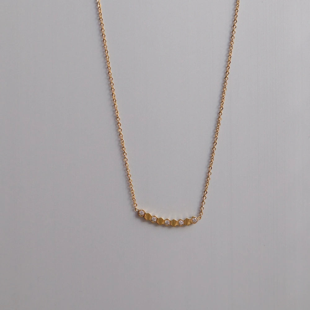 N223 stainless honeycomb line necklace