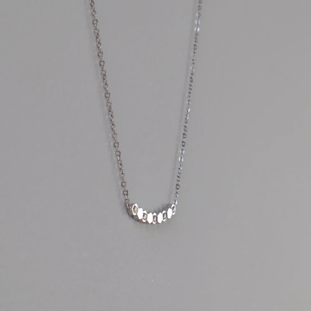 N223 stainless honeycomb line necklace