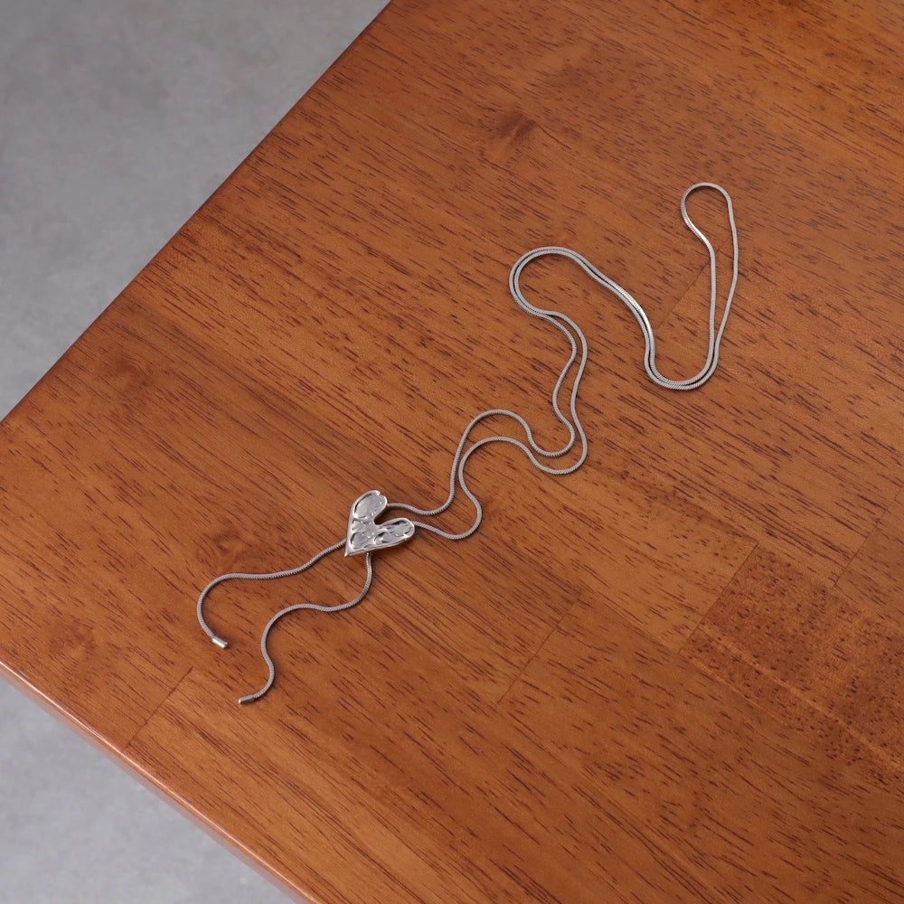 N224 stainless vintage like heart necklace