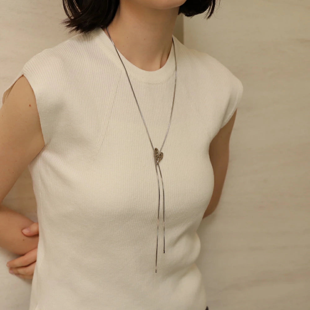 N224 stainless vintage like heart necklace