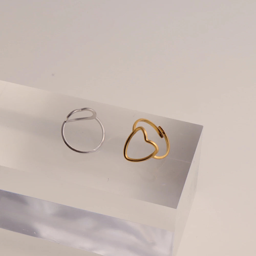 R069 stainless sizefree heart ring