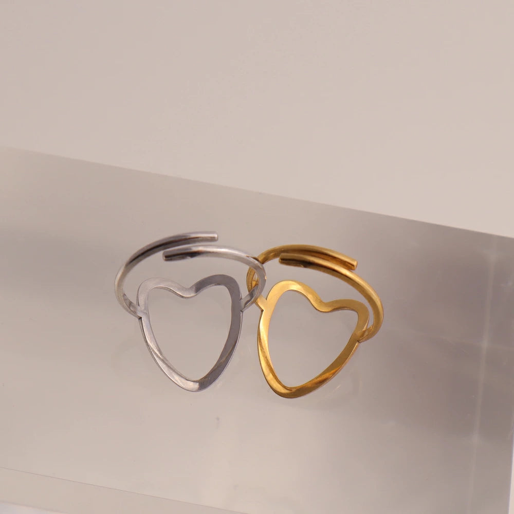 R069 stainless sizefree heart ring