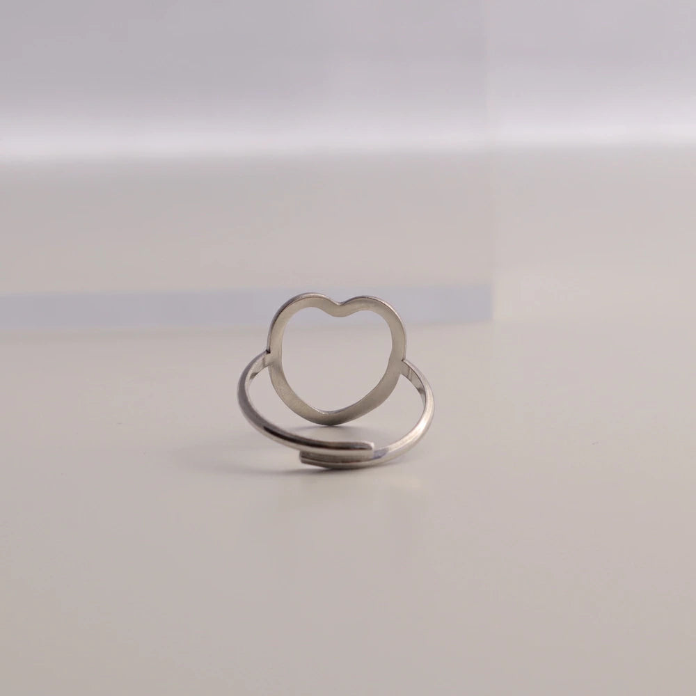 R069 stainless sizefree heart ring