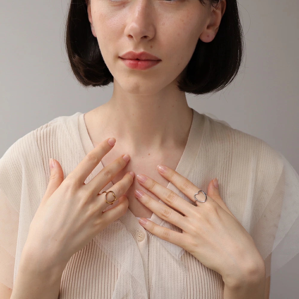 R069 stainless sizefree heart ring