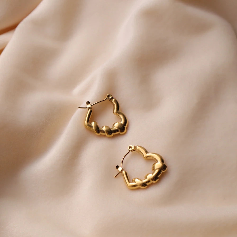 P421 stainless heart design hoop pierce