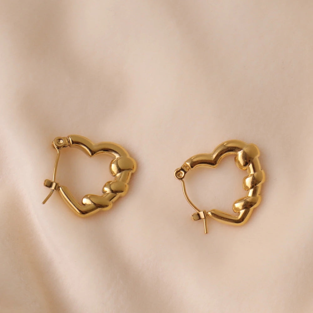 P421 stainless heart design hoop pierce