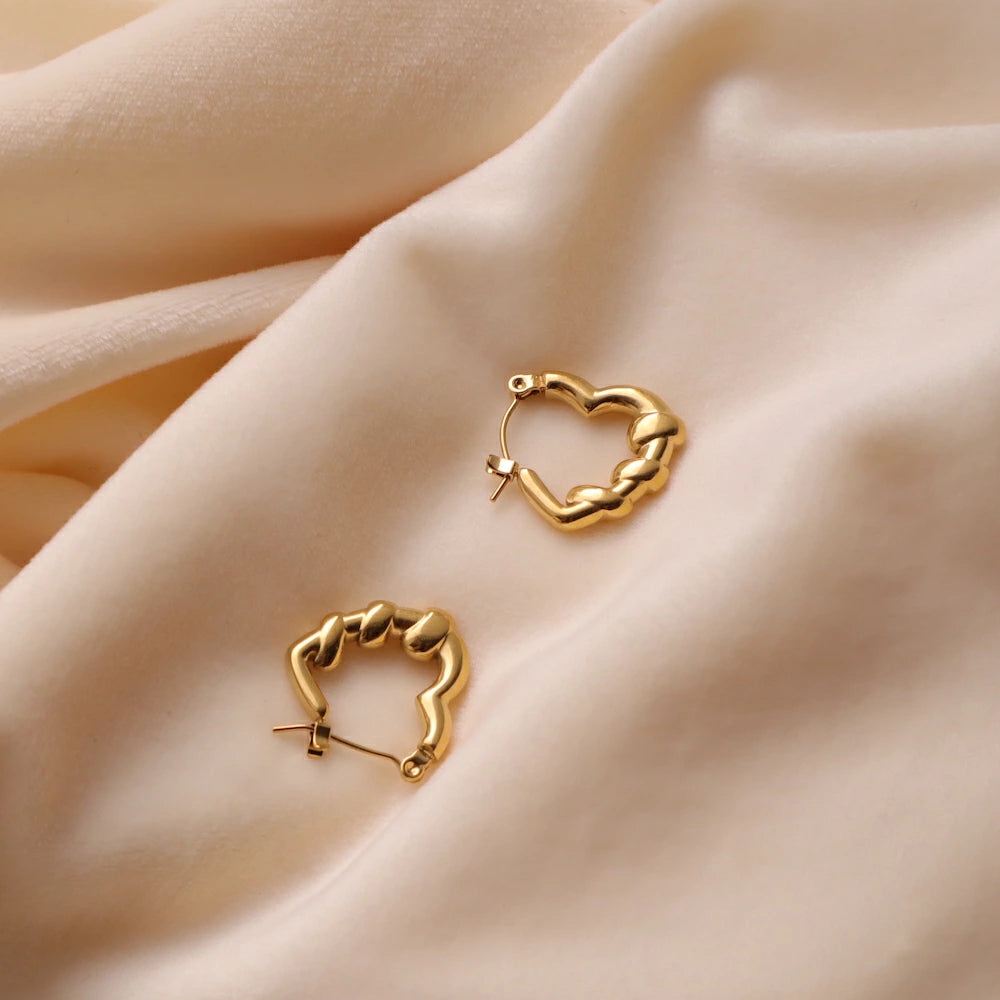 P421 stainless heart design hoop pierce