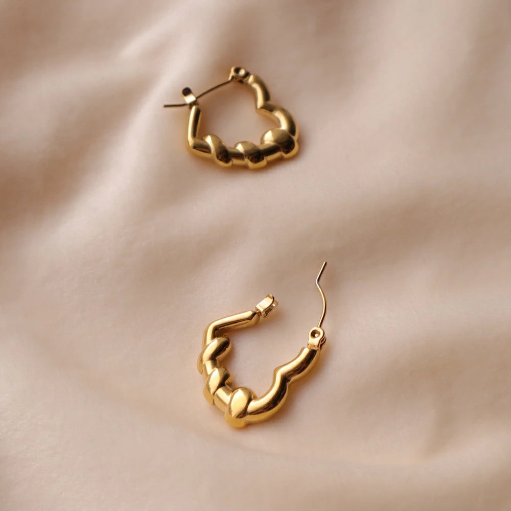 P421 stainless heart design hoop pierce