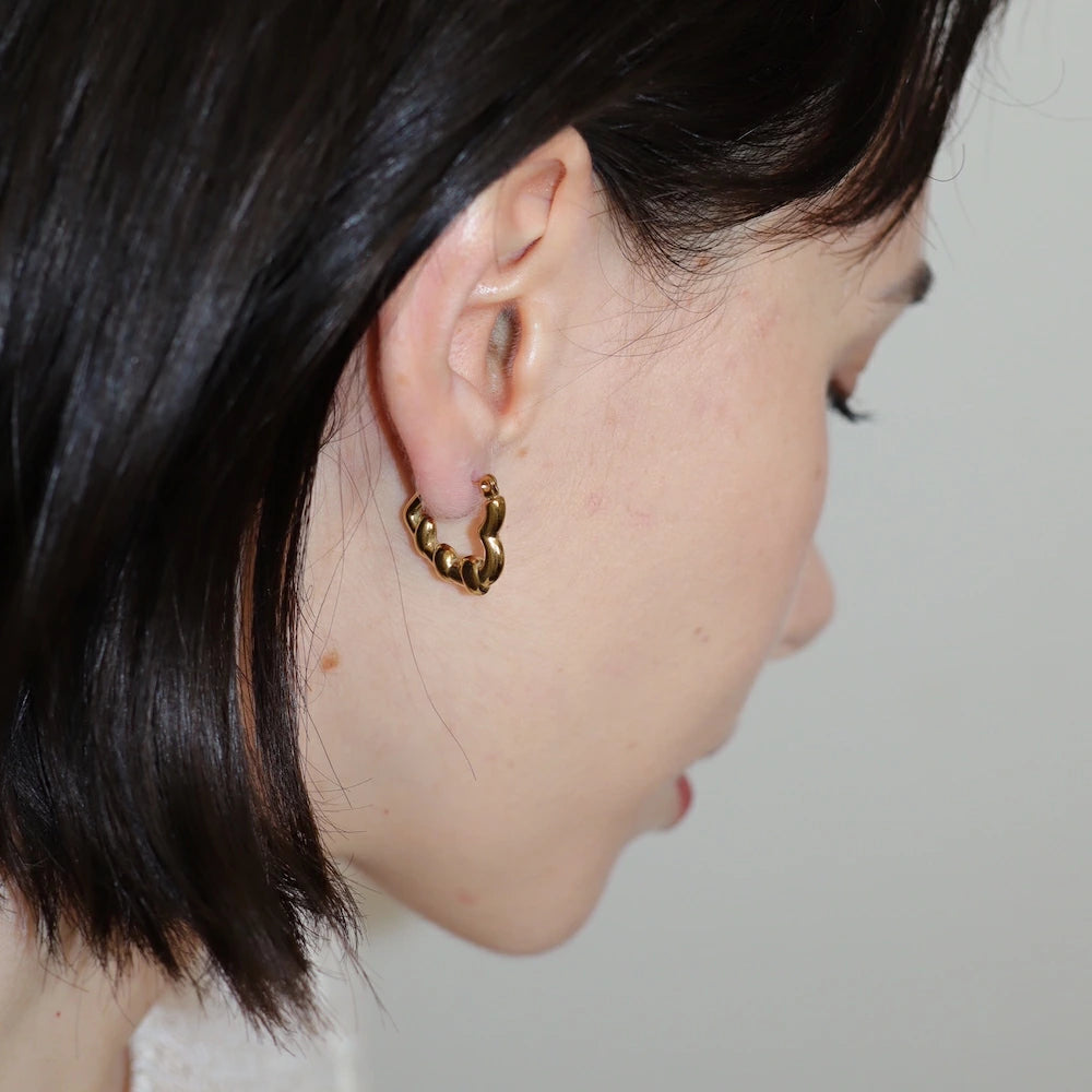 P421 stainless heart design hoop pierce