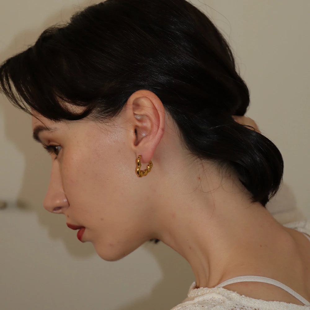 P421 stainless heart design hoop pierce