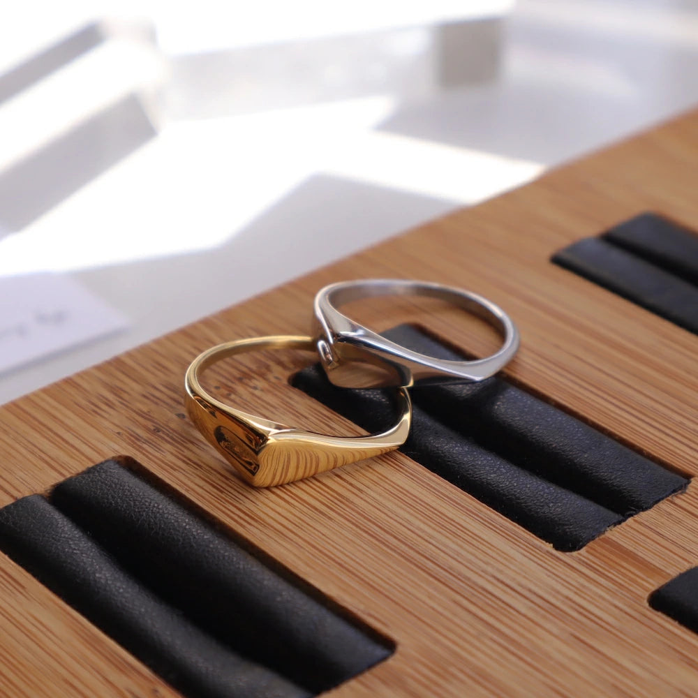R074 stainless heart design ring