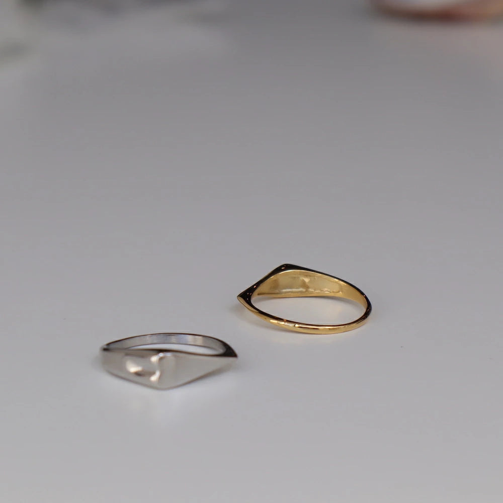 R074 stainless heart design ring