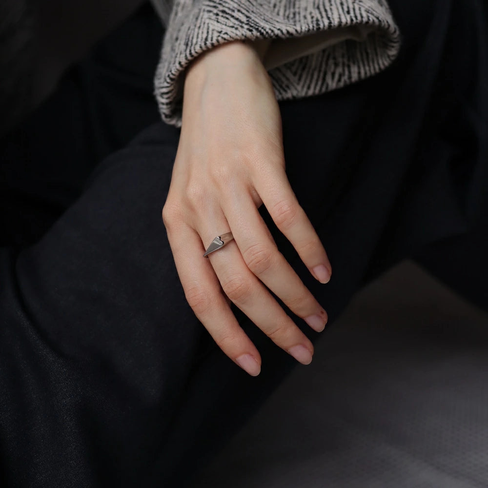 R074 stainless heart design ring