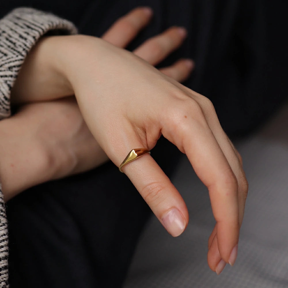 R074 stainless heart design ring