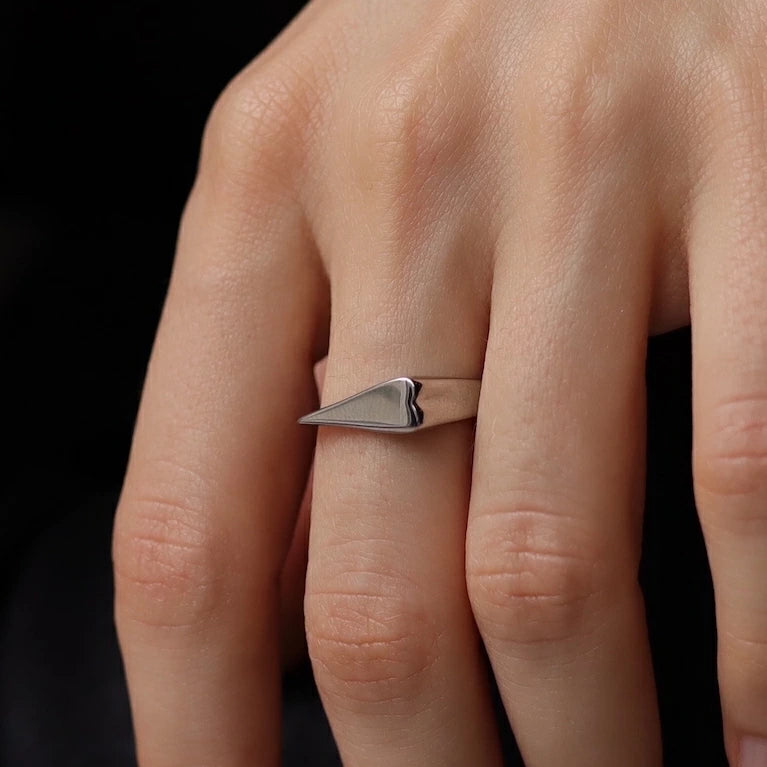 R074 stainless heart design ring
