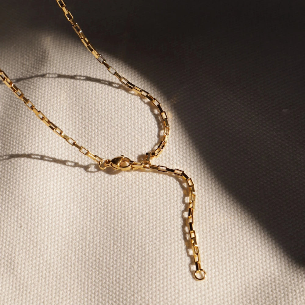 N227 stainless 2way square chain necklace