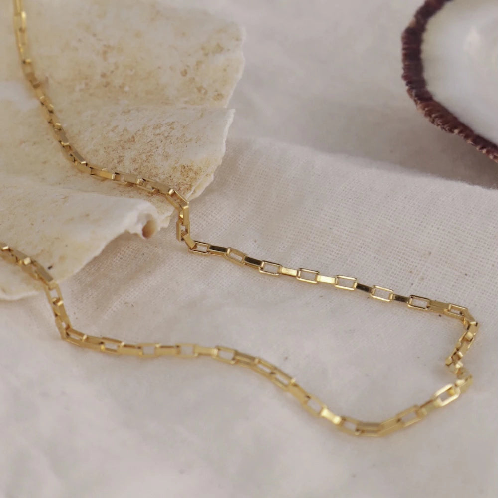 N227 stainless 2way square chain necklace
