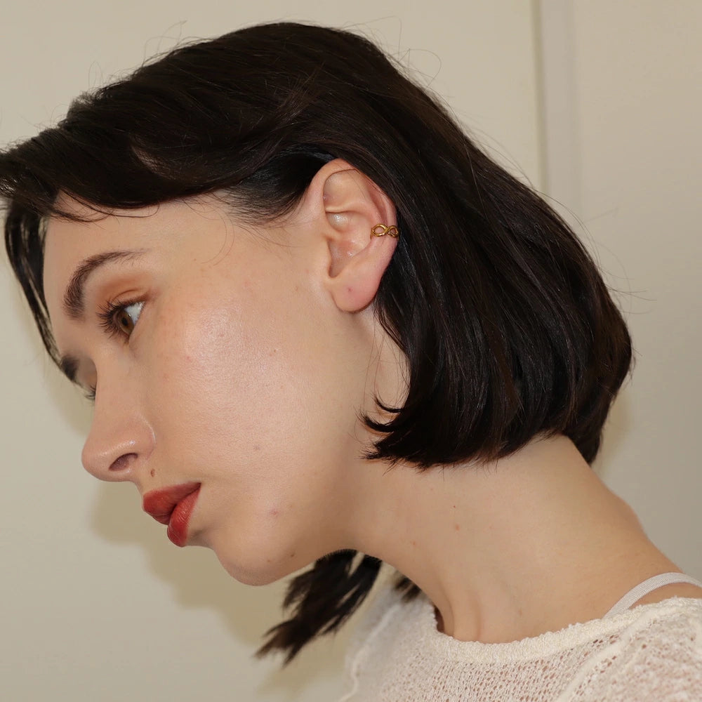 C041 stainless cross line ear cuff