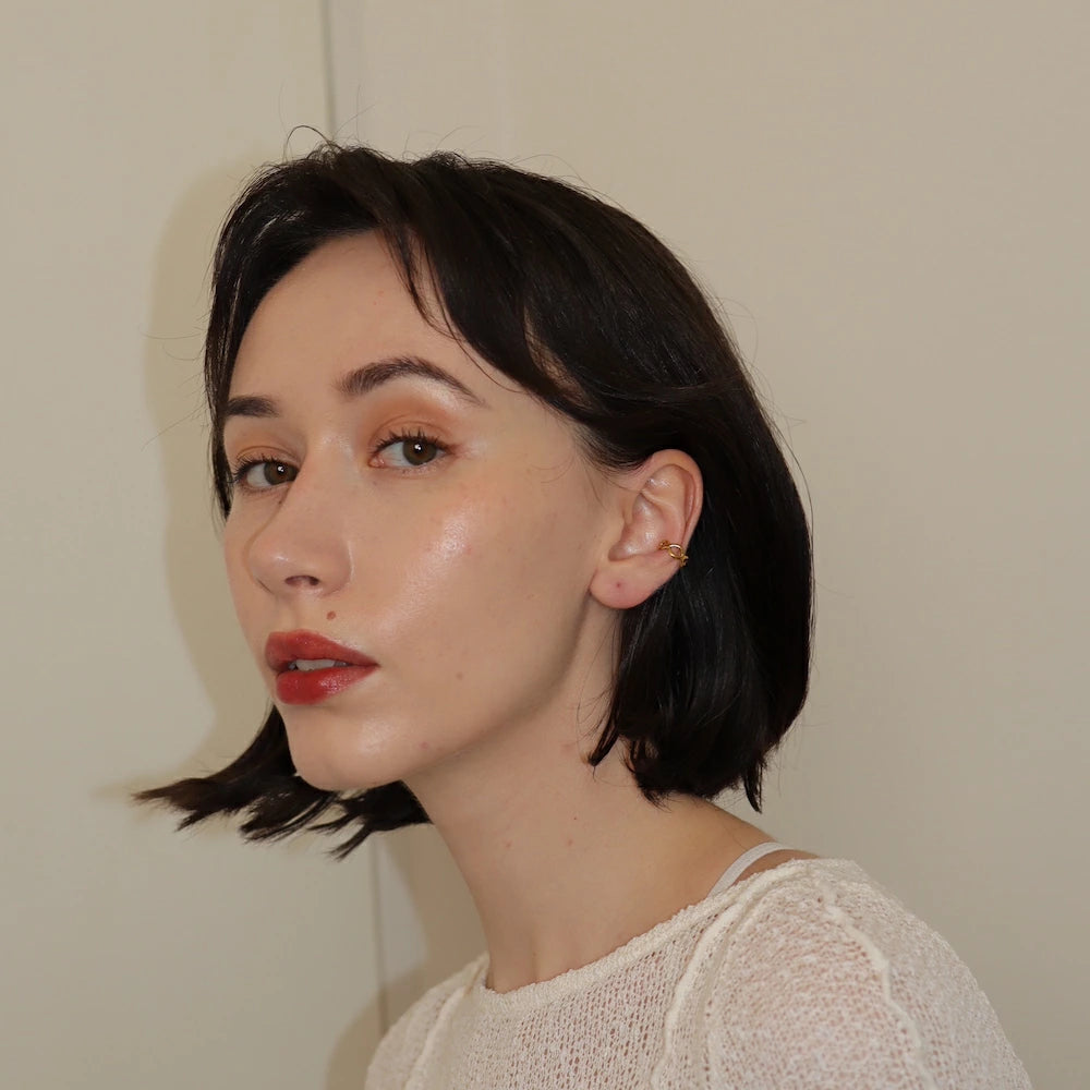 C041 stainless cross line ear cuff