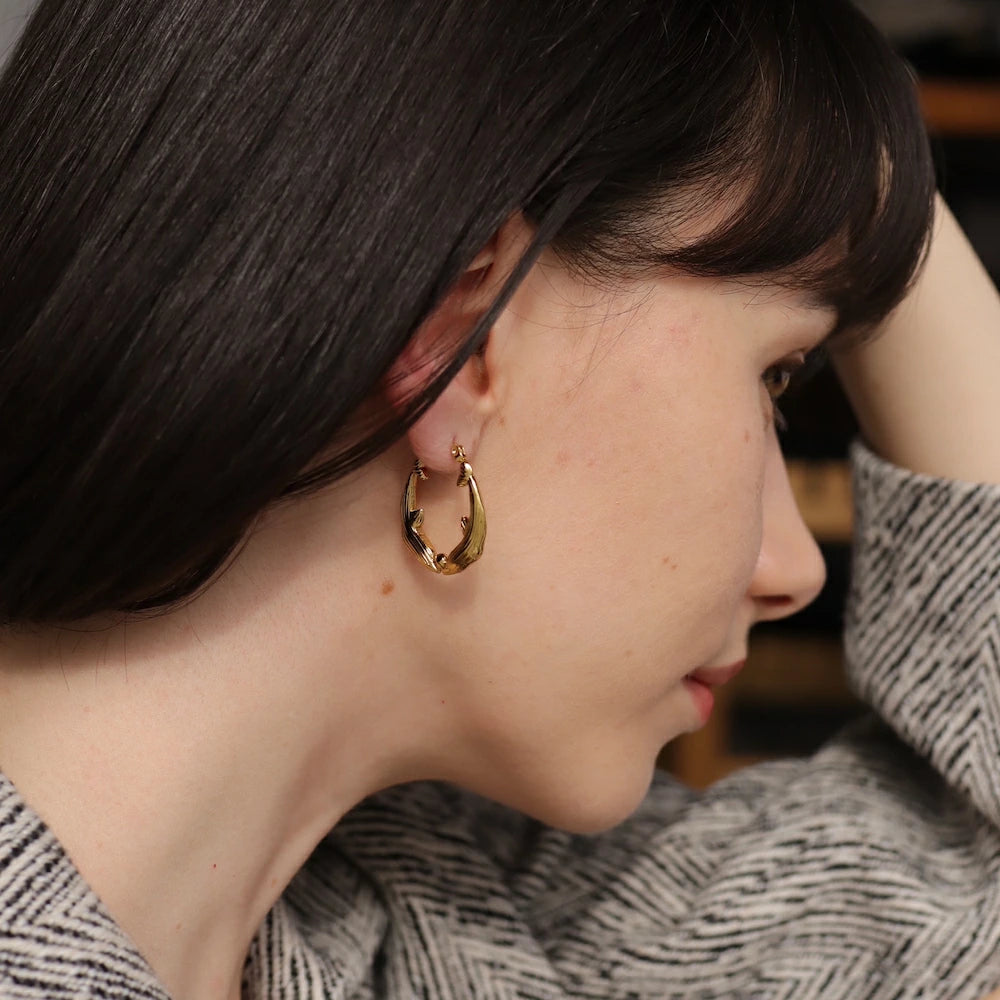 P436 stainless dolphin hoop pierce