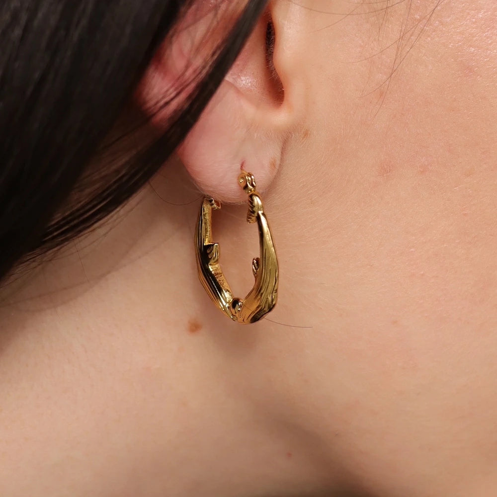 P436 stainless dolphin hoop pierce