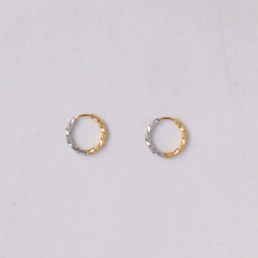 P438 stainless bi-color twist hoop pierce