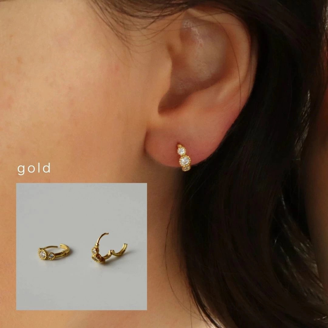 P272 silver925 zircon stone minimum hoop pierce