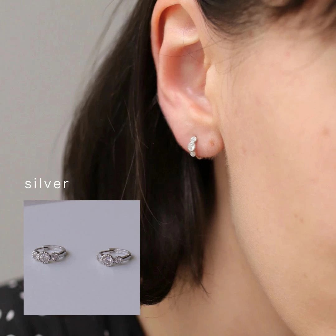 P272 silver925 zircon stone minimum hoop pierce