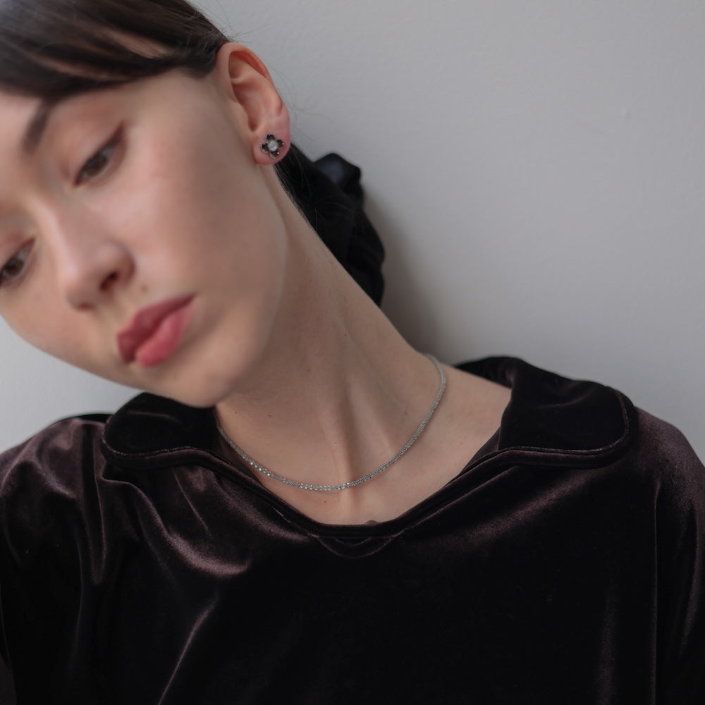N054 stainless glitter like necklace