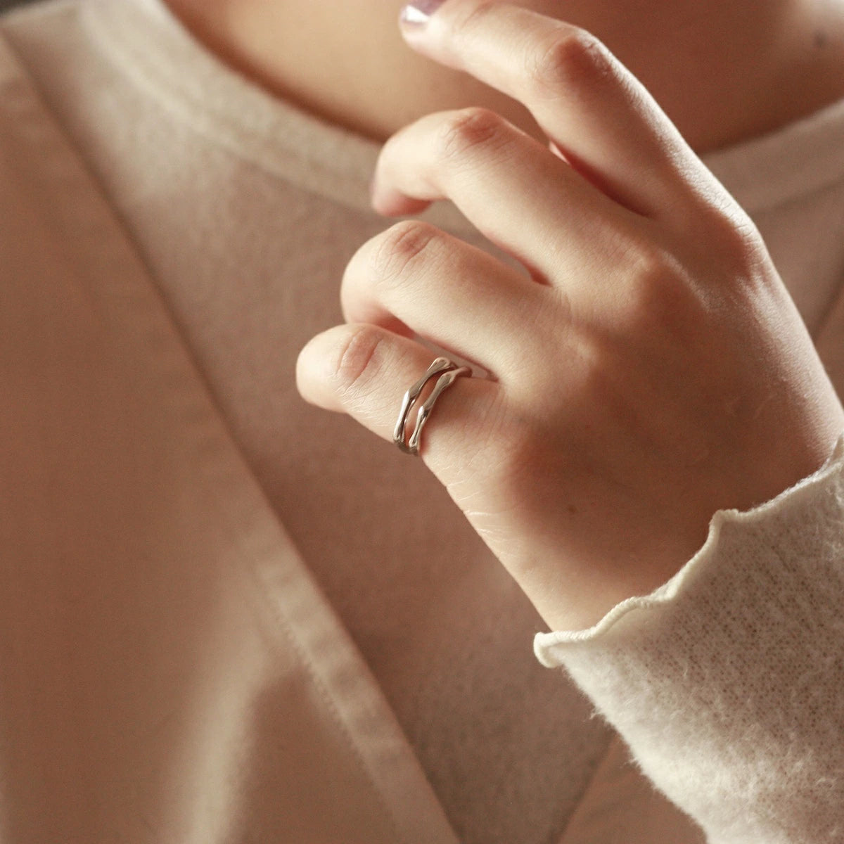 C022 silver925 bone earcuff ring