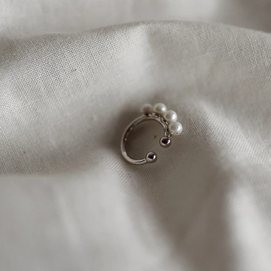 C078 silver925 pearl earcuff