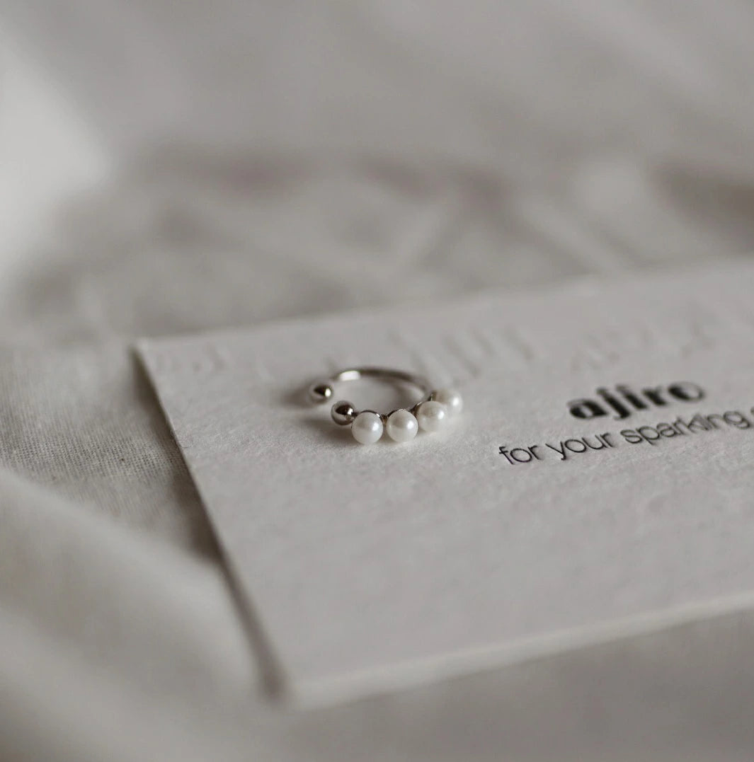C078 silver925 pearl earcuff