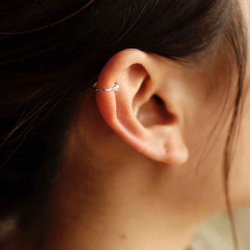 C055 silver925 ball minimum earcuff