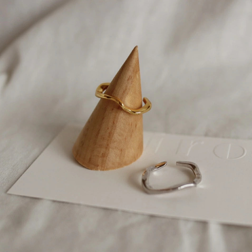 C132 silver925 wave earcuff ring