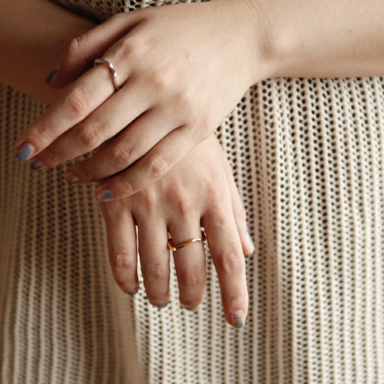 C132 silver925 wave earcuff ring